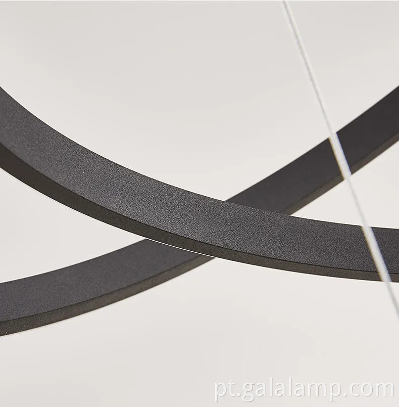 Anel de círculo decorativo de luxo luz pendente para a sala de estar moderna